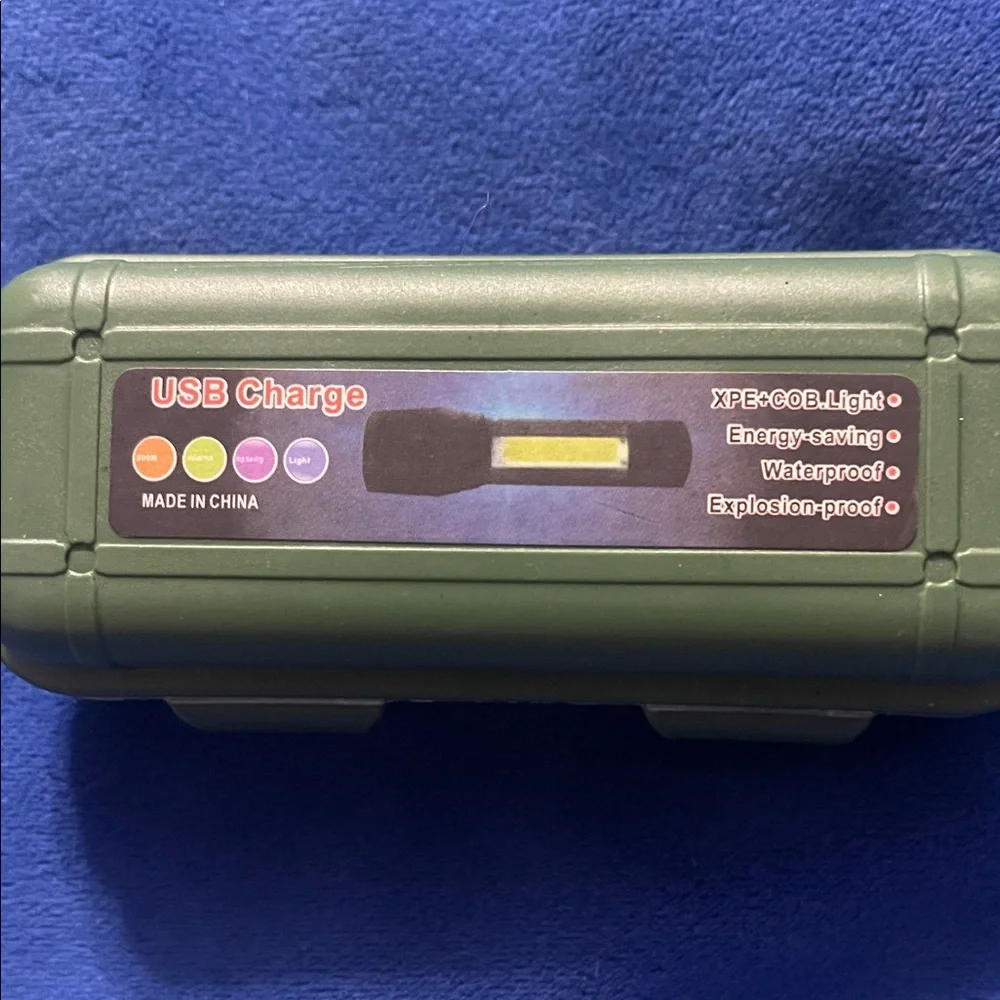 USB Charge Green Flashlight